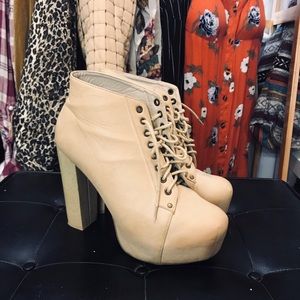 Vintage Thick Heeled Booties